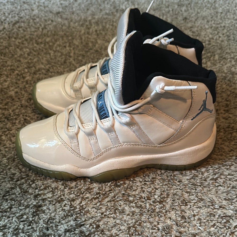 Kids Cream and Black Jordan Shoes